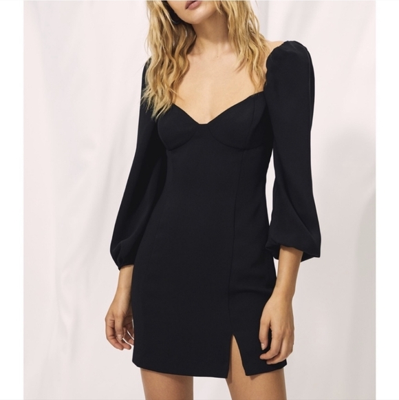 WILFRED Novella Dress Long Sleeve Mini Black 2 Aritzia - Picture 3 of 15